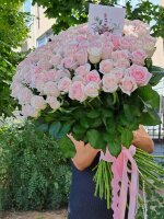 Букет 101 розовая роза Свит Ревиваль